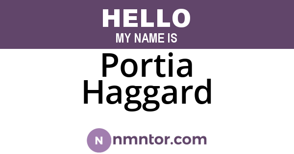 Portia Haggard