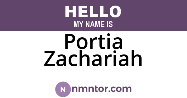 Portia Zachariah