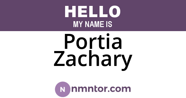 Portia Zachary