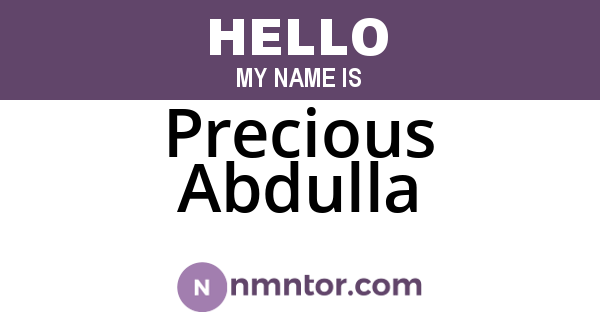 Precious Abdulla
