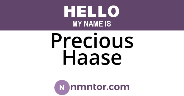 Precious Haase
