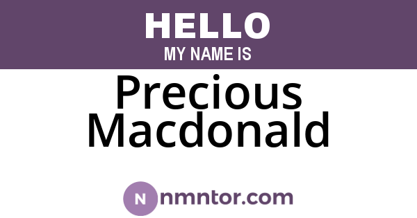 Precious Macdonald