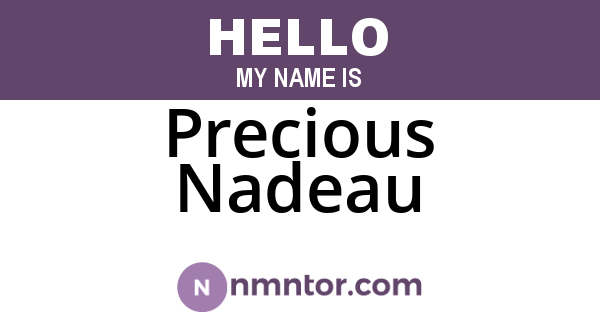 Precious Nadeau