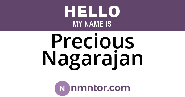 Precious Nagarajan