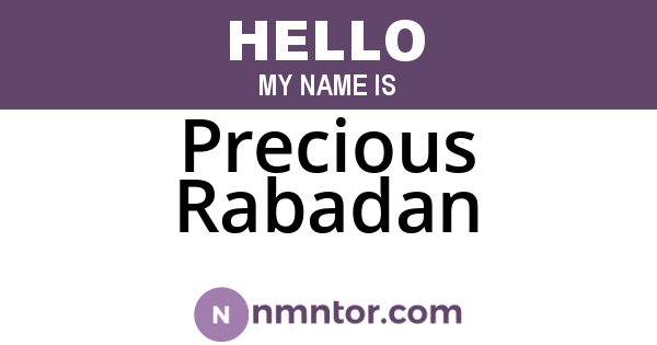 Precious Rabadan