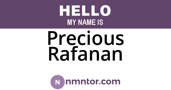 Precious Rafanan