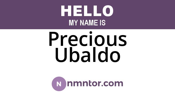 Precious Ubaldo