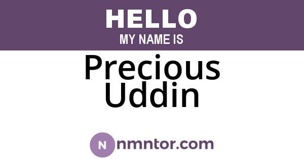Precious Uddin