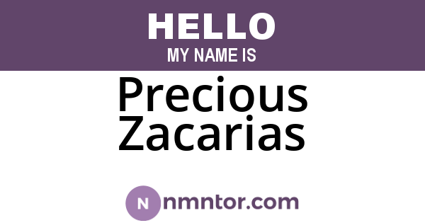 Precious Zacarias
