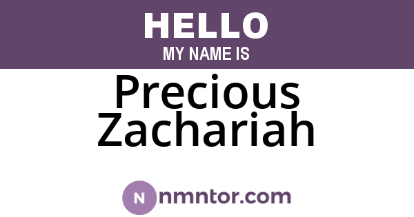 Precious Zachariah