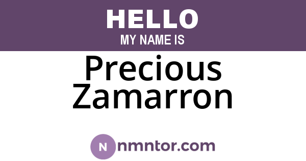 Precious Zamarron