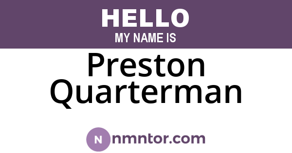Preston Quarterman