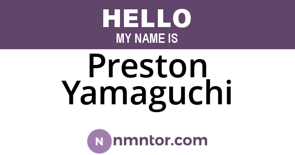 Preston Yamaguchi