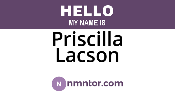 Priscilla Lacson