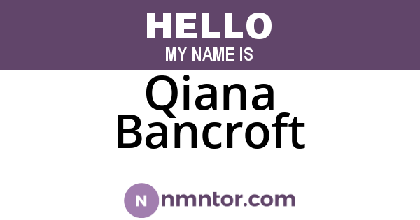 Qiana Bancroft
