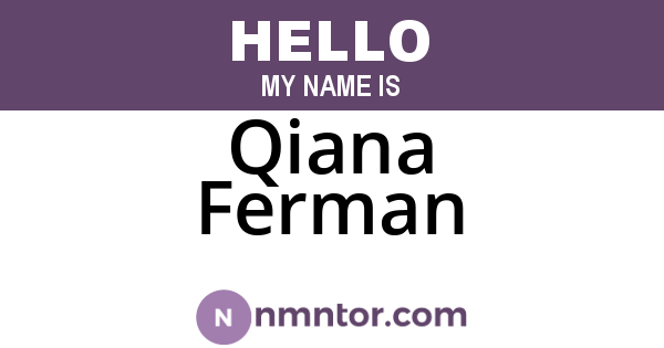 Qiana Ferman