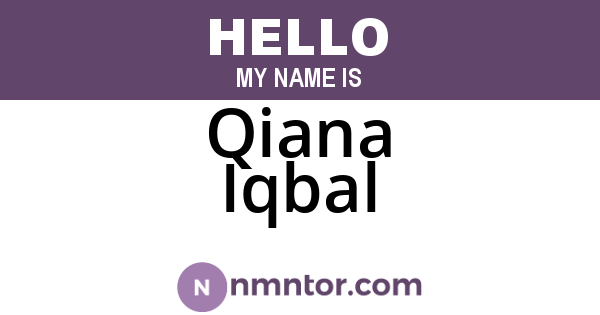 Qiana Iqbal