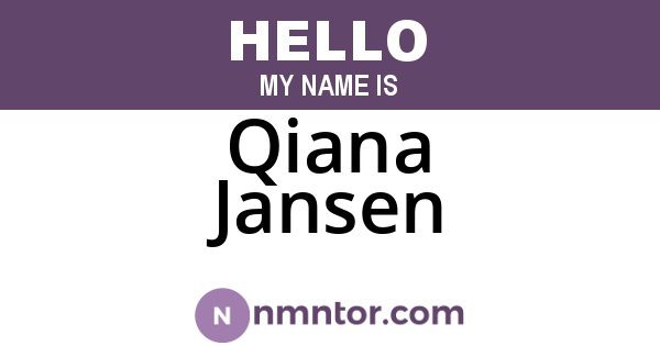 Qiana Jansen