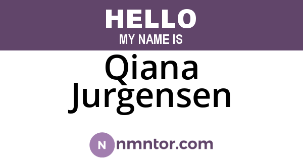 Qiana Jurgensen