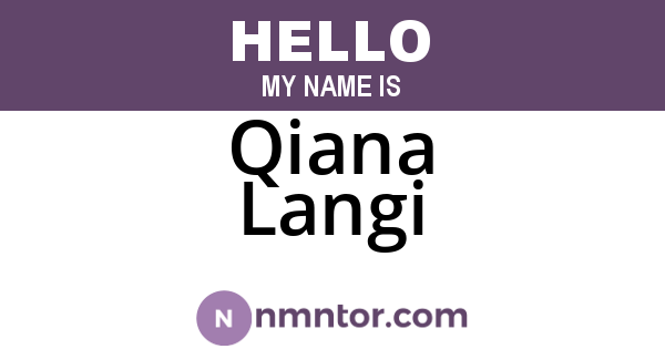 Qiana Langi