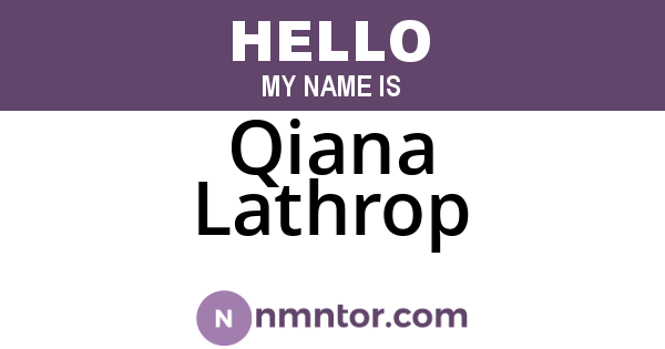 Qiana Lathrop