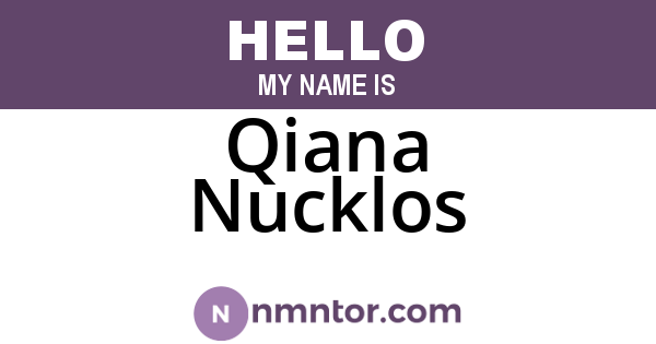 Qiana Nucklos