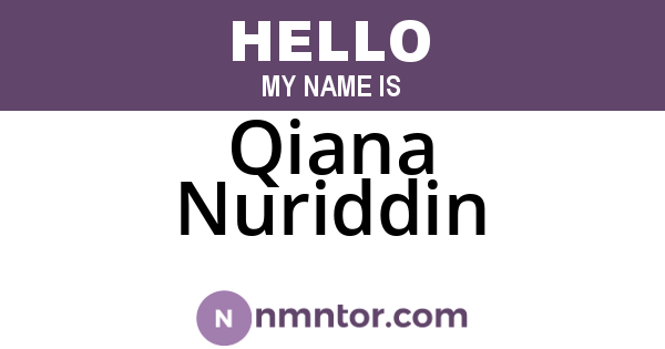 Qiana Nuriddin