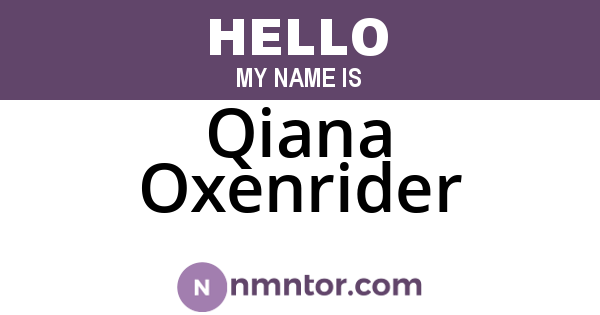 Qiana Oxenrider