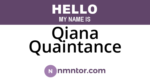 Qiana Quaintance