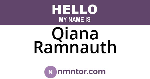Qiana Ramnauth