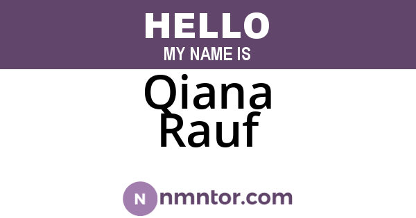 Qiana Rauf