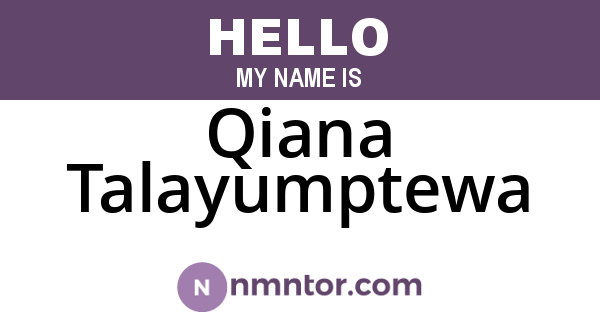 Qiana Talayumptewa