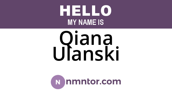 Qiana Ulanski