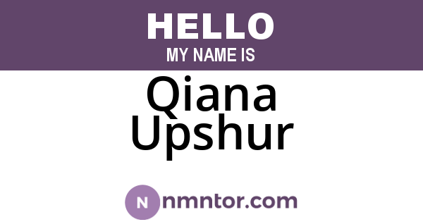 Qiana Upshur