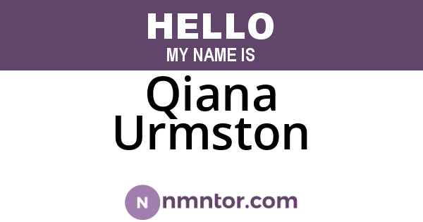 Qiana Urmston