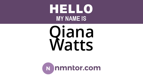 Qiana Watts