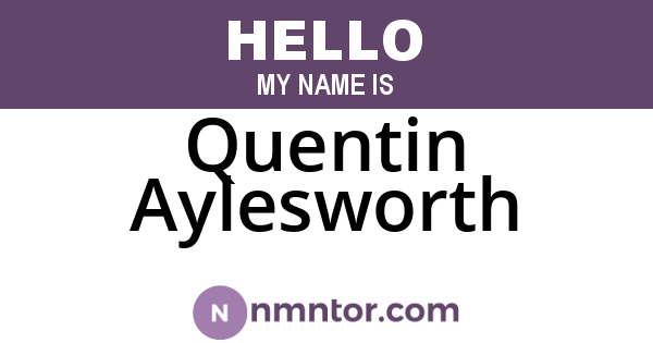 Quentin Aylesworth
