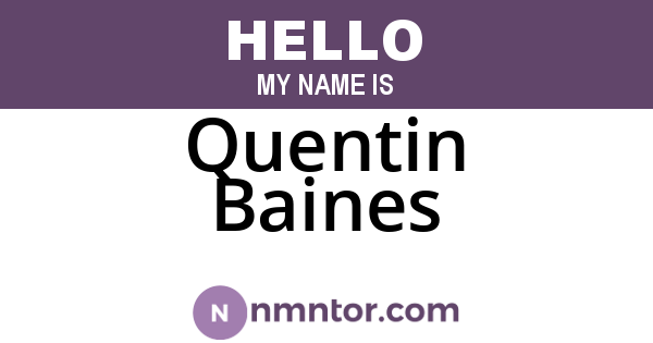 Quentin Baines