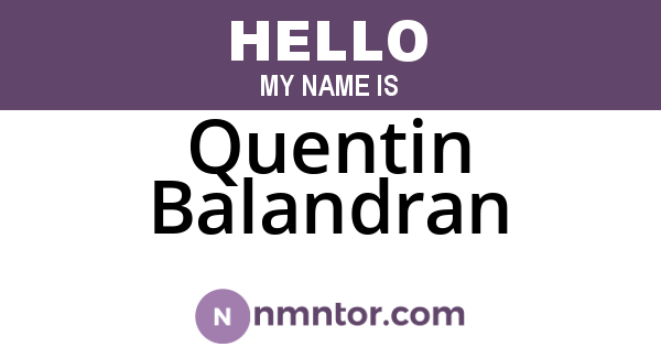 Quentin Balandran