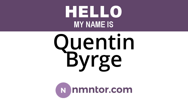 Quentin Byrge
