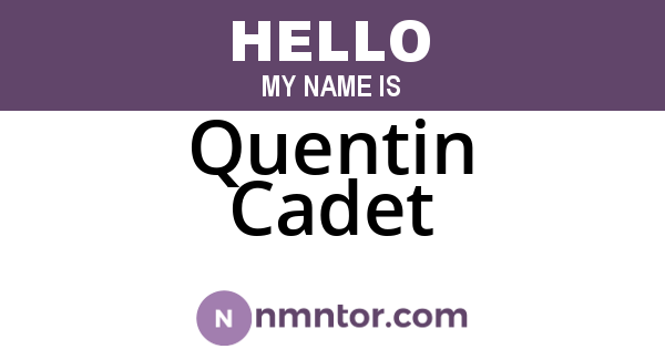 Quentin Cadet