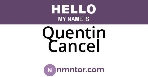 Quentin Cancel
