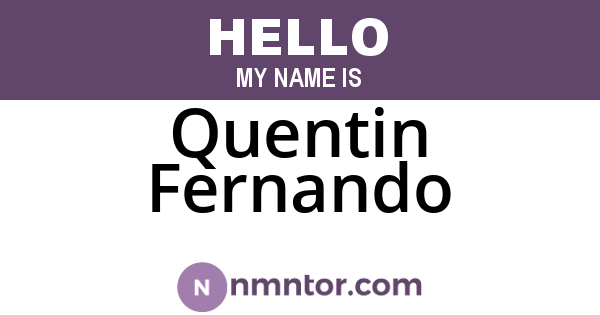 Quentin Fernando