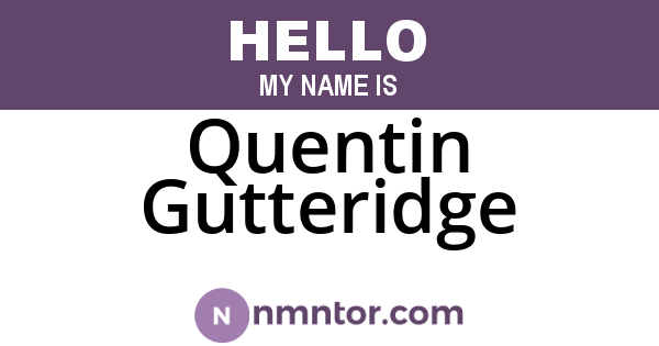 Quentin Gutteridge