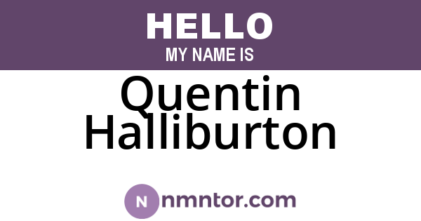 Quentin Halliburton