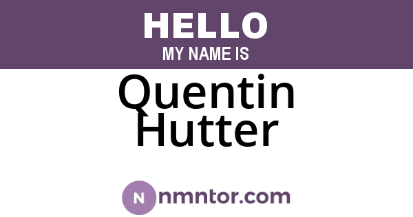Quentin Hutter
