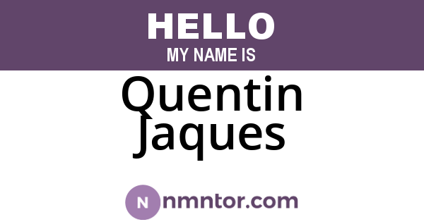 Quentin Jaques