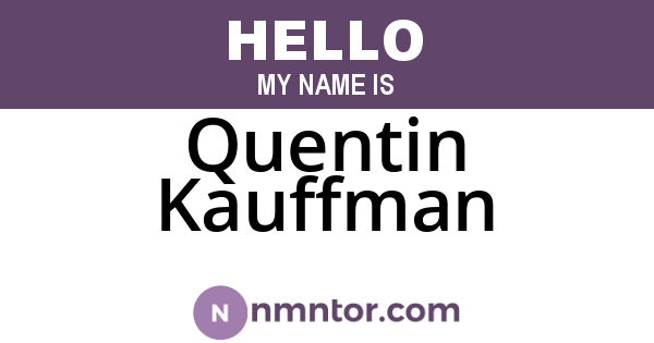 Quentin Kauffman
