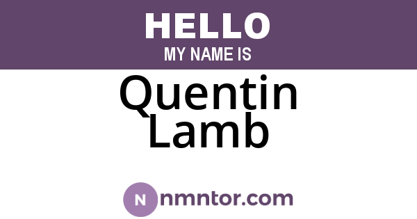 Quentin Lamb