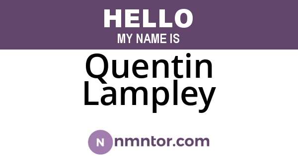 Quentin Lampley